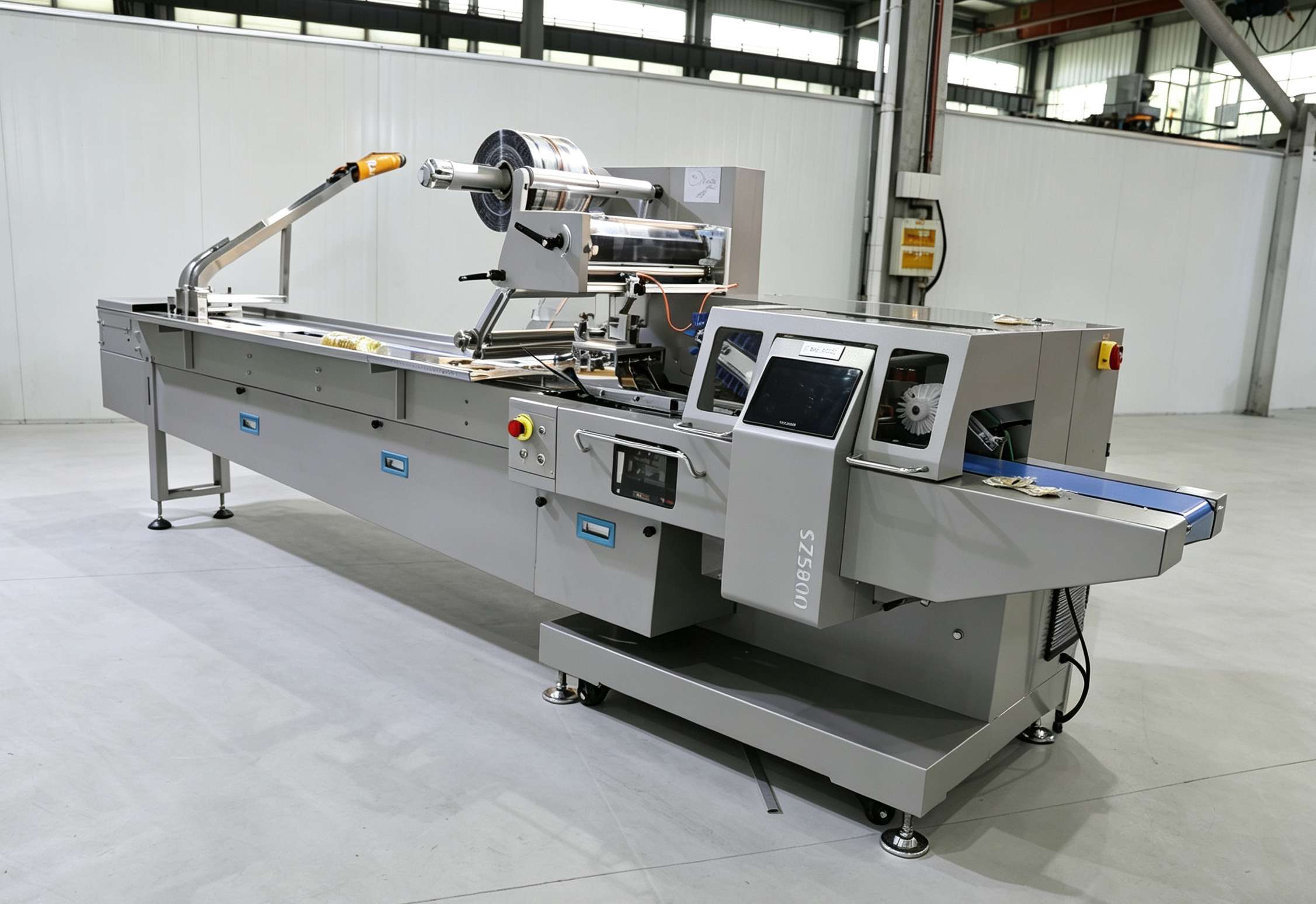 Horizontal Flow Wrapper Machine för bageri-, medicin- och hårdvaruprodukter